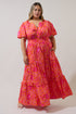 Rea Floral Palmer Poplin Tiered Maxi Dress Curve